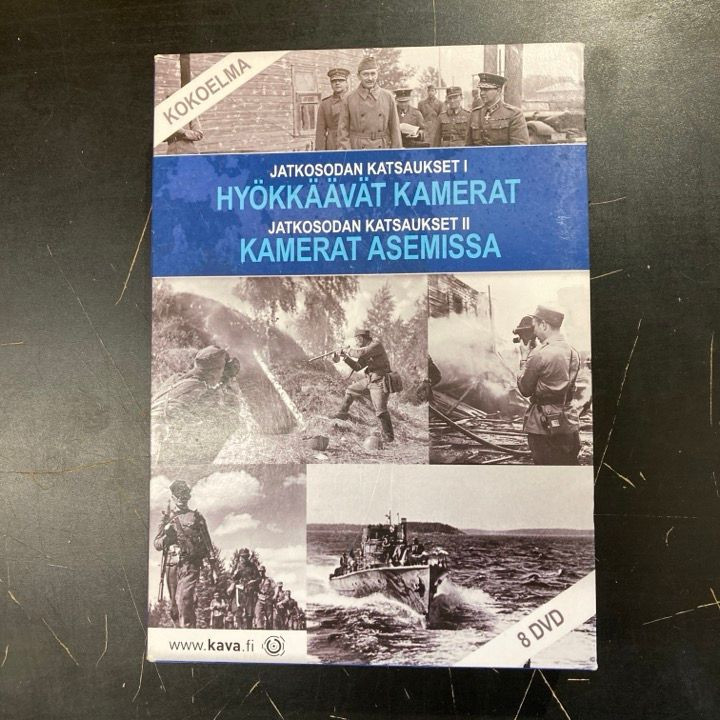 Jatkosodan katsaukset I-II 8DVD (VG+-M-/VG+) -dokumentti-